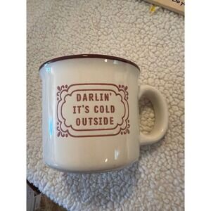 Boot Barn Ranch Darlin It's Cold Outside Ceramic Coffee Mug Cream Maroon